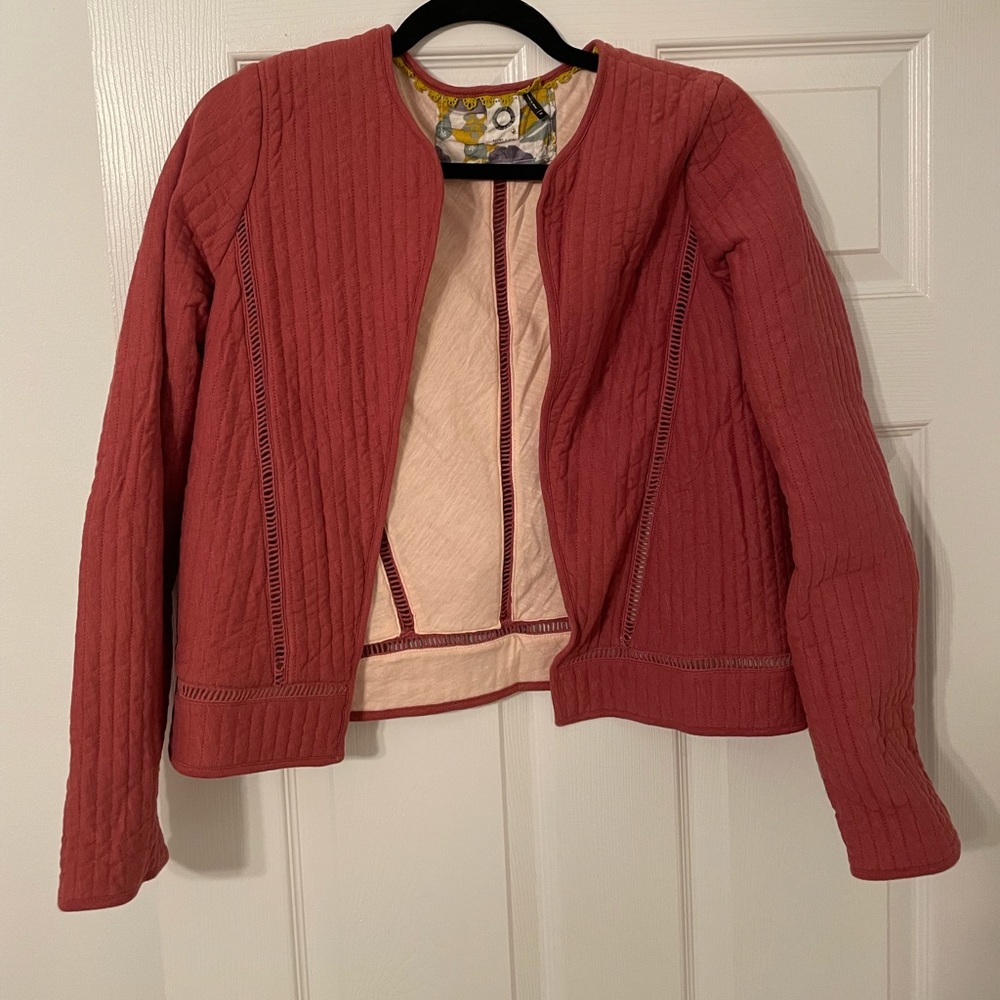 Anthropologie Quilted Pink Jacket